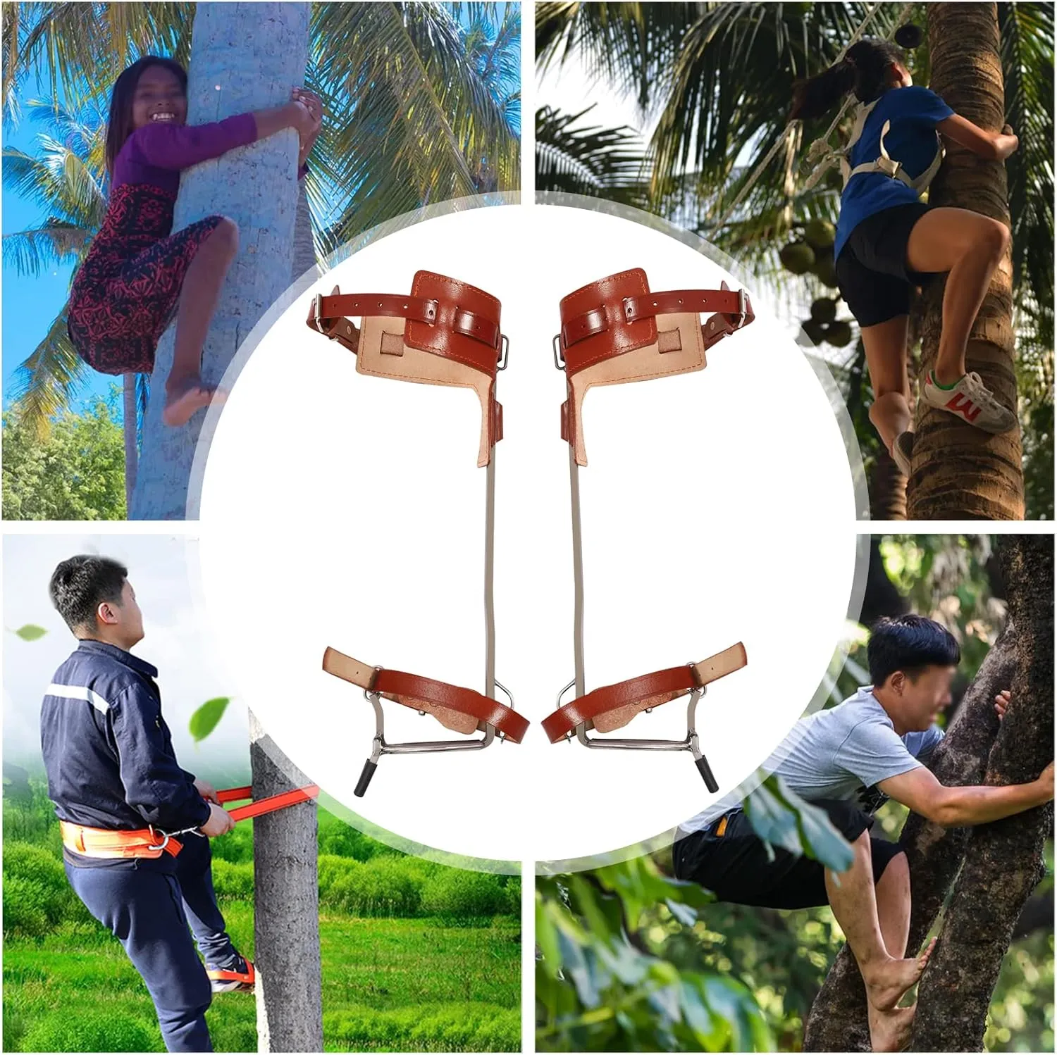 Tree Climbing Spike Set, Climbing Tool Set Tree Climbing Gears for Climbing, Sports, Working