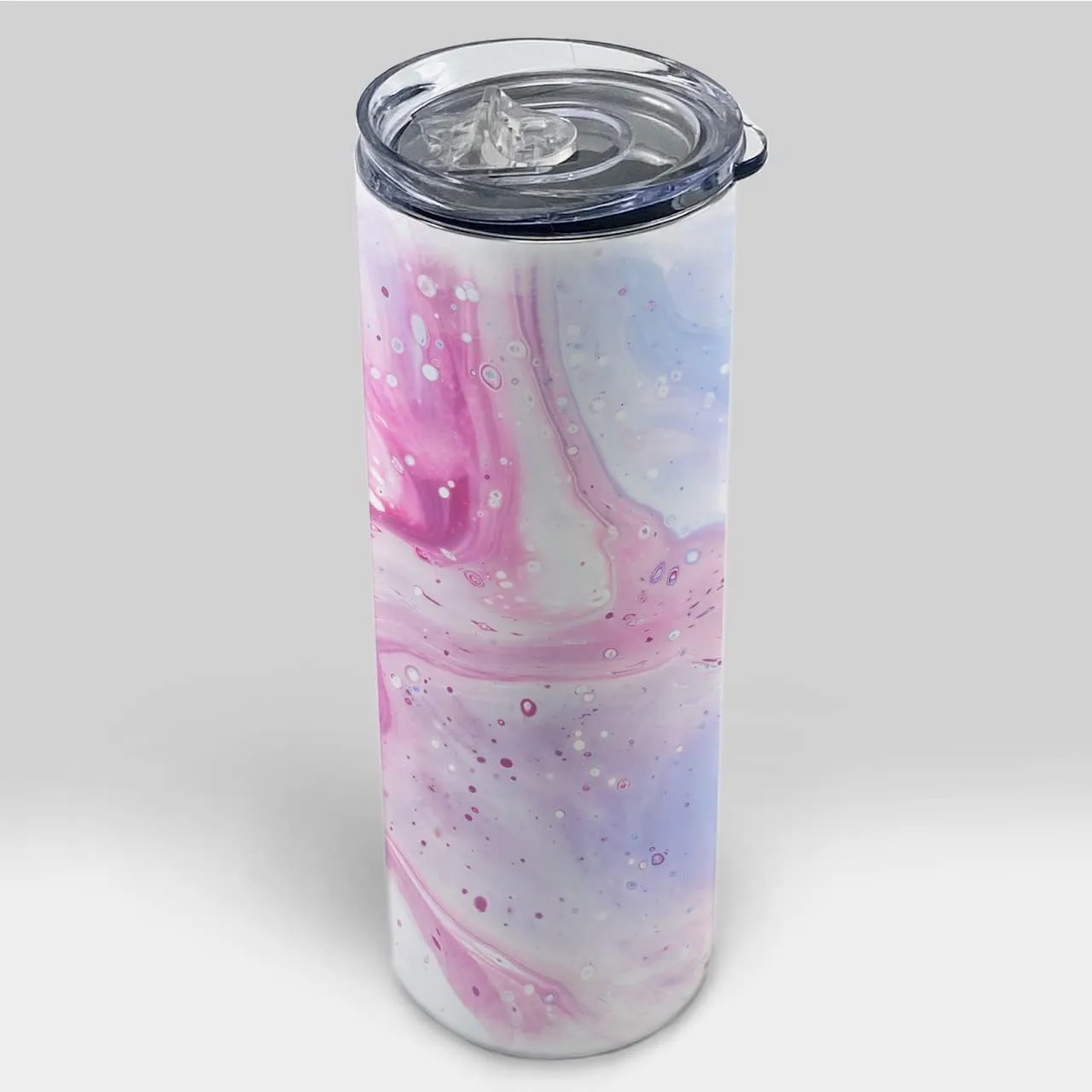 Trend Setters Tie Dye Art – Blue and Pink Marble – One 20 oz Stainless Steel Travel Tumbler with Straw – Double Wall Vacuum Insulation– Keep Beverages Cold For Up to 18 Hours or Hot for 6 Hours
