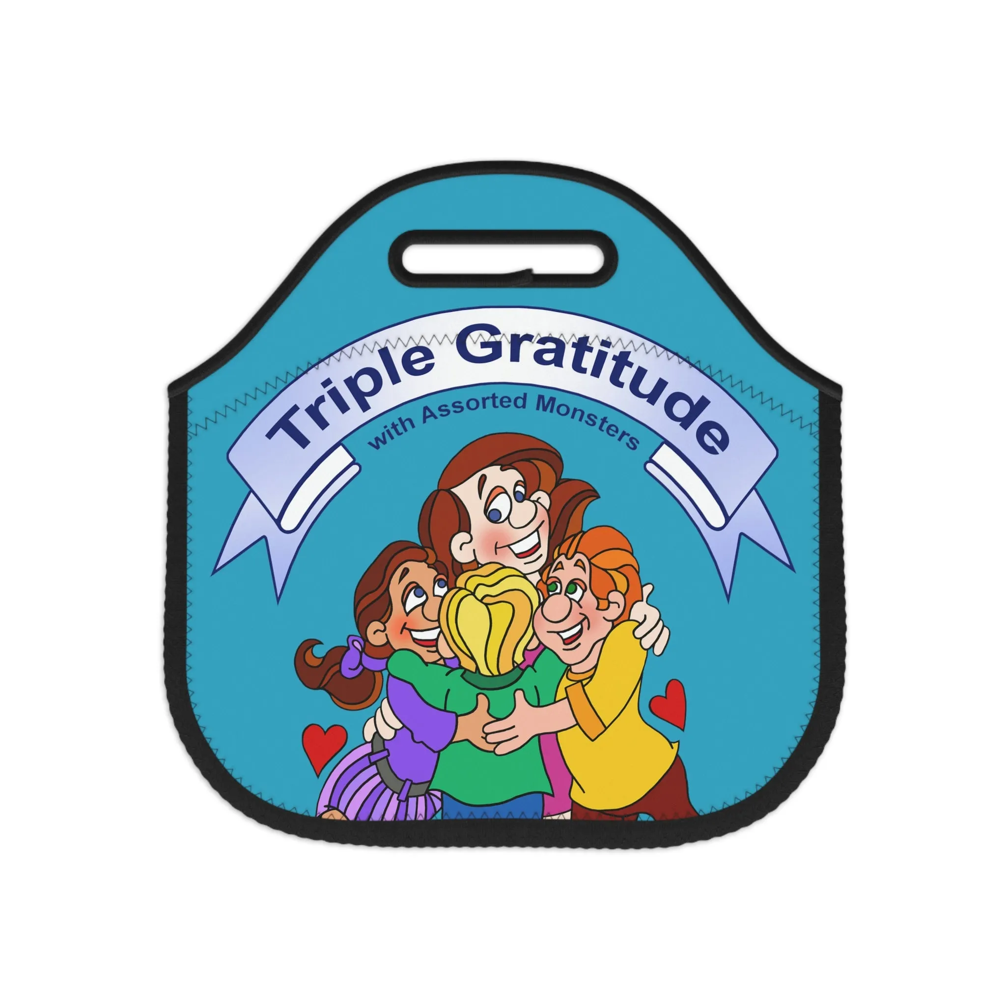 Triple Gratitude with Assorted Monsters Neoprene Lunch Bag