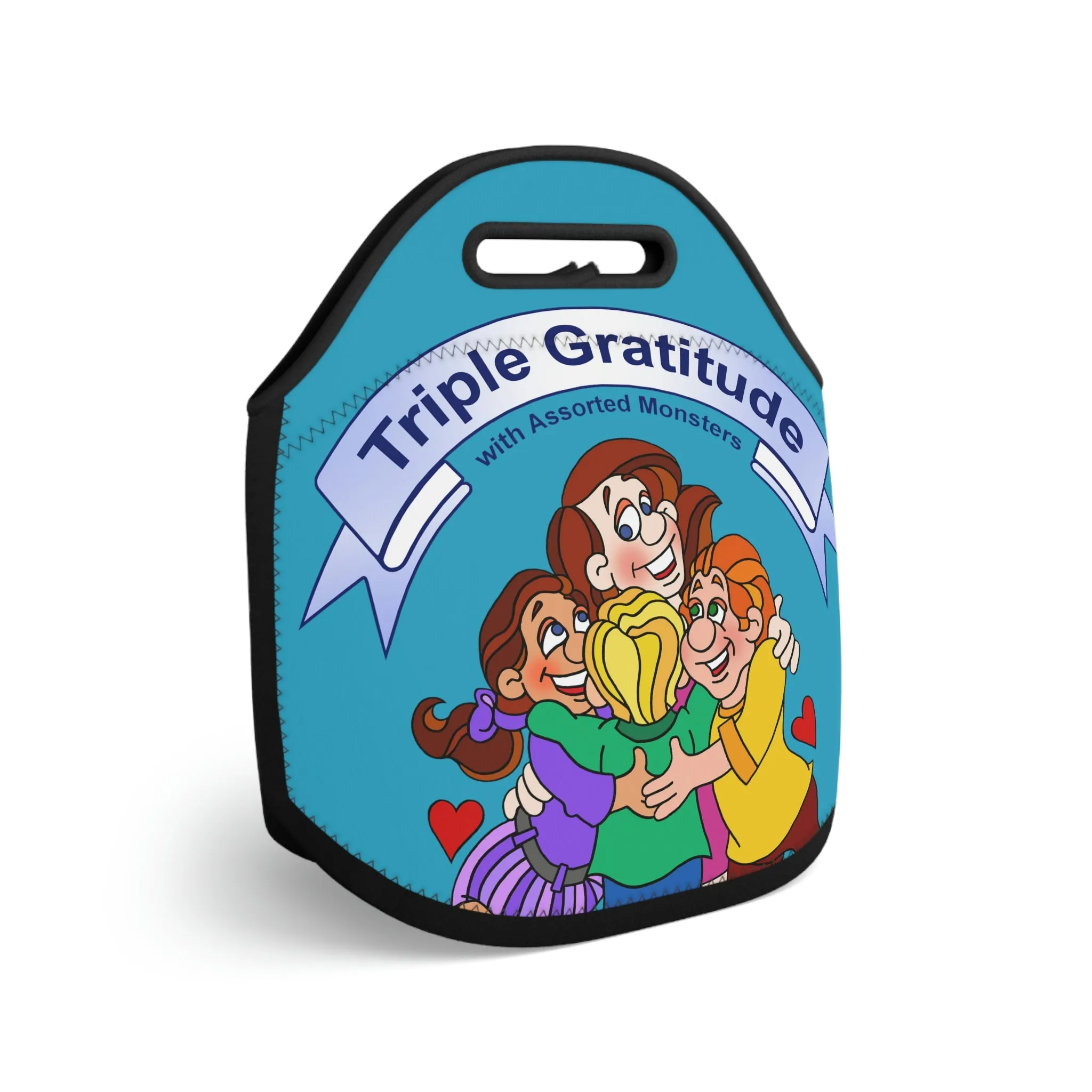 Triple Gratitude with Assorted Monsters Neoprene Lunch Bag