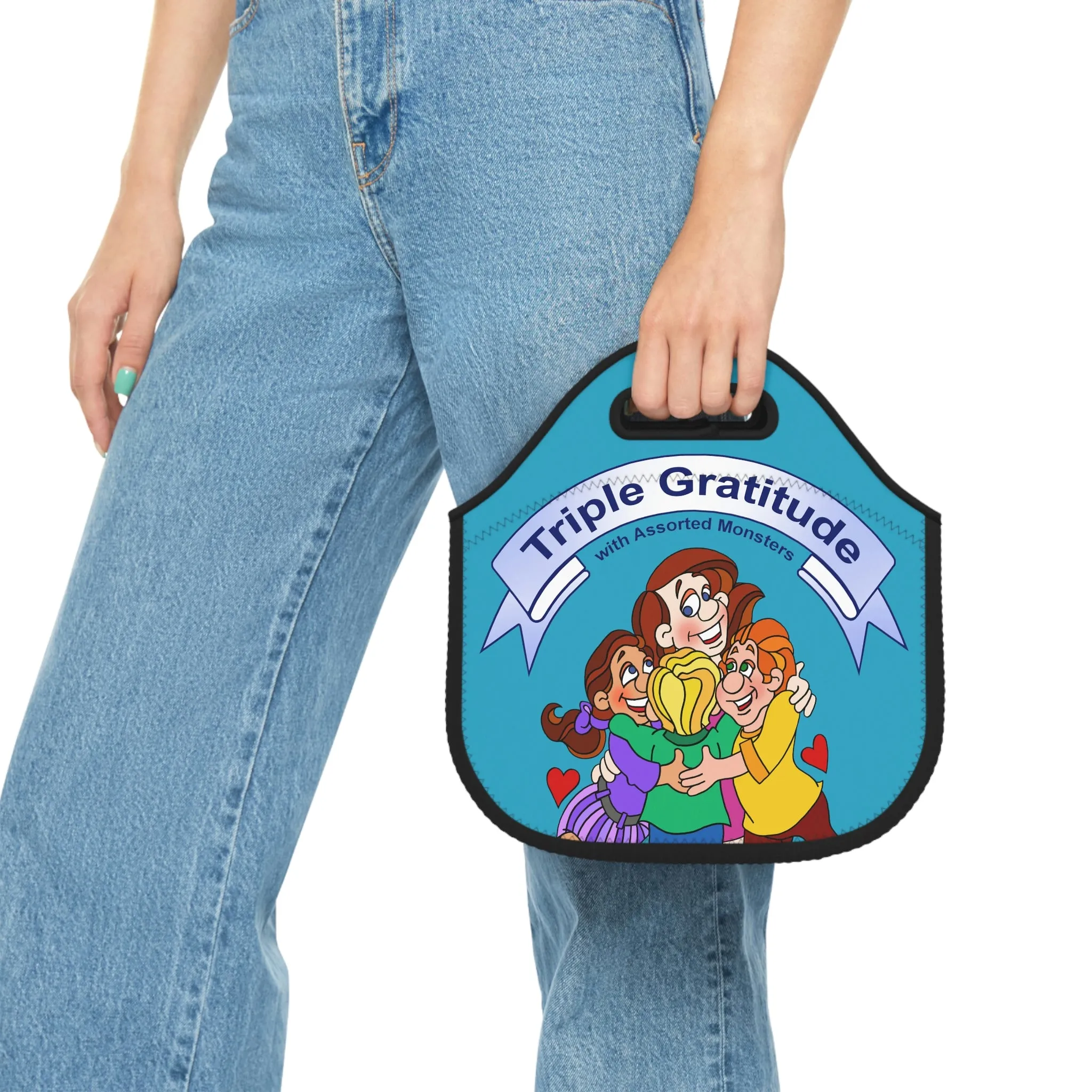 Triple Gratitude with Assorted Monsters Neoprene Lunch Bag