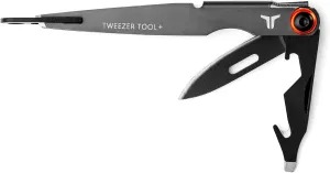 True Tweezer Tool  7-in-1 Multi-Tool, Lightweight, Versatile Tool with Tweezer, Knife Blade, Flat Driver, Cutter, Nail Cleaner, File and Bottle Opener