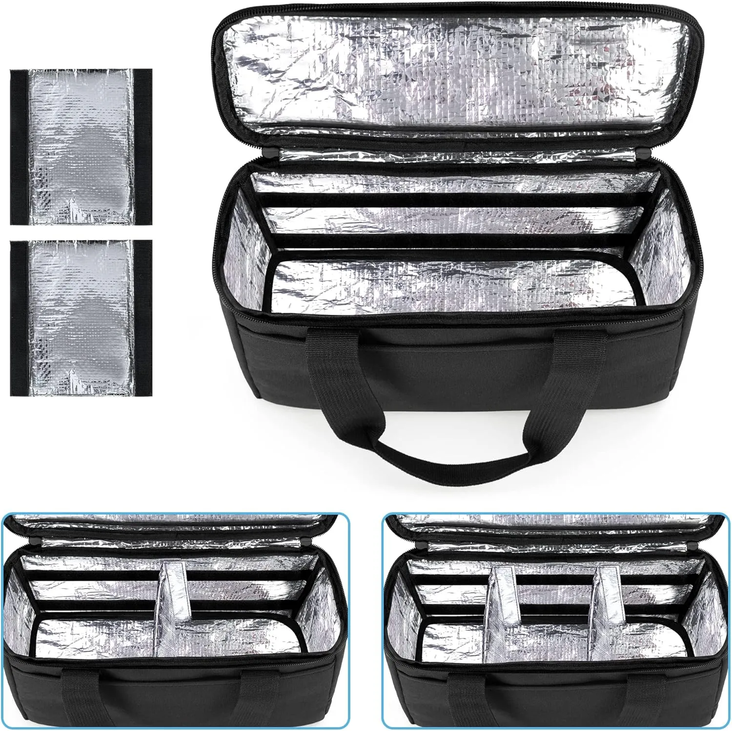 Trunab First Aid Bag Empty Small Medicine Storage Case, Insulated Medication Cooler Bag, Travel Pill Bottle Organizer for Prescription, Insulin, Supplements or Medical Supplies, Black(Bag Only)