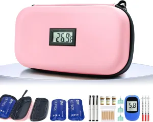 TSA Approved Insulin Cooler Travel Case Medication Cooler for Travel with Thermometer Temperature Display Diabetic Medication Organizer Medical Travel Cooler Bag with 2 Ice Pack