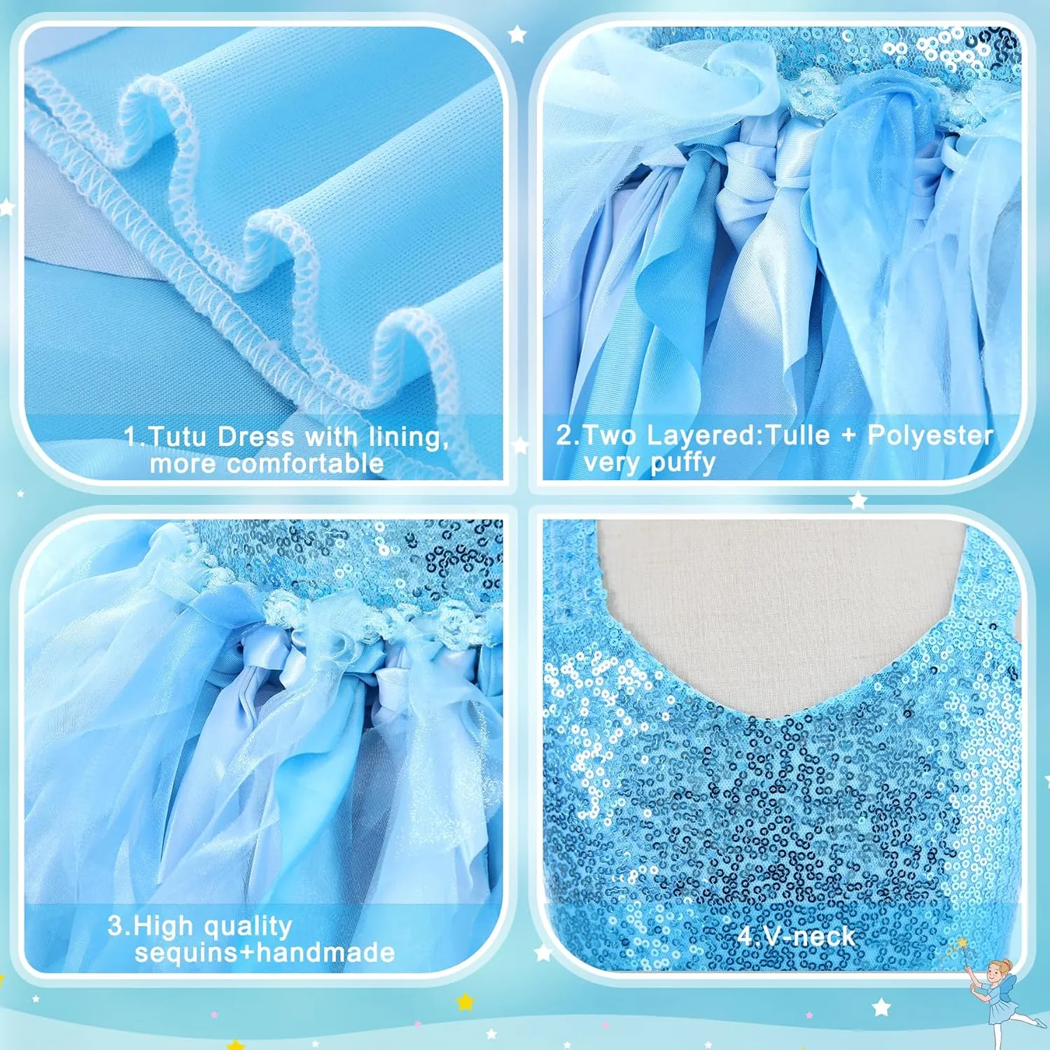 Tutu Dress for Girls Sparkly Sequin Tulle Princess Birthday Party Dress for Toddler Girls Prom Sneaker Ball Gown