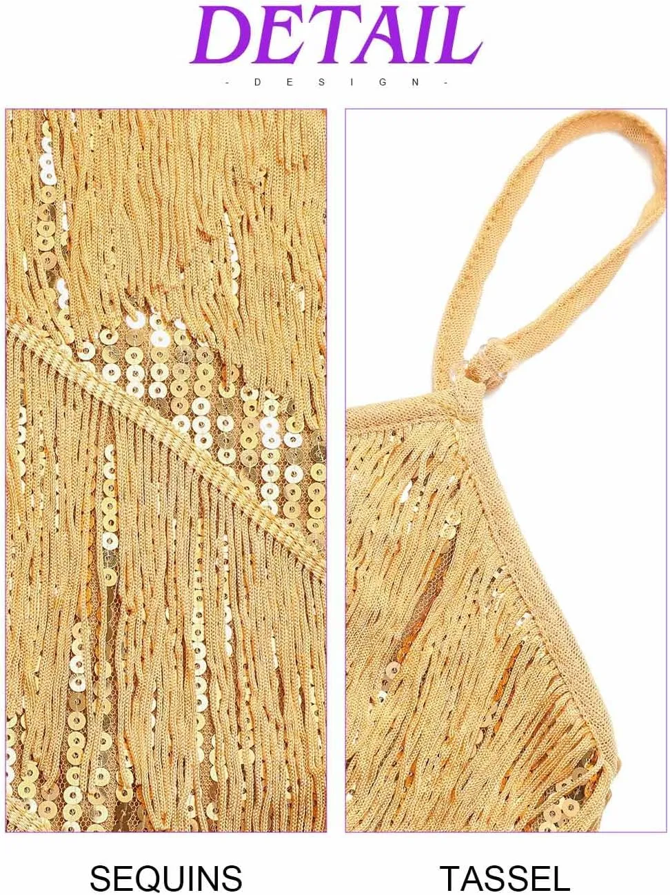 TWINKLEDE Layered Tassel Dress for Women 1920s Flapper Dresses Glitter Latin Samba Tango Dance Costumes