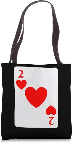 Two Of Hearts Royal Flush Costume Halloween Playing Cards Tote Bag