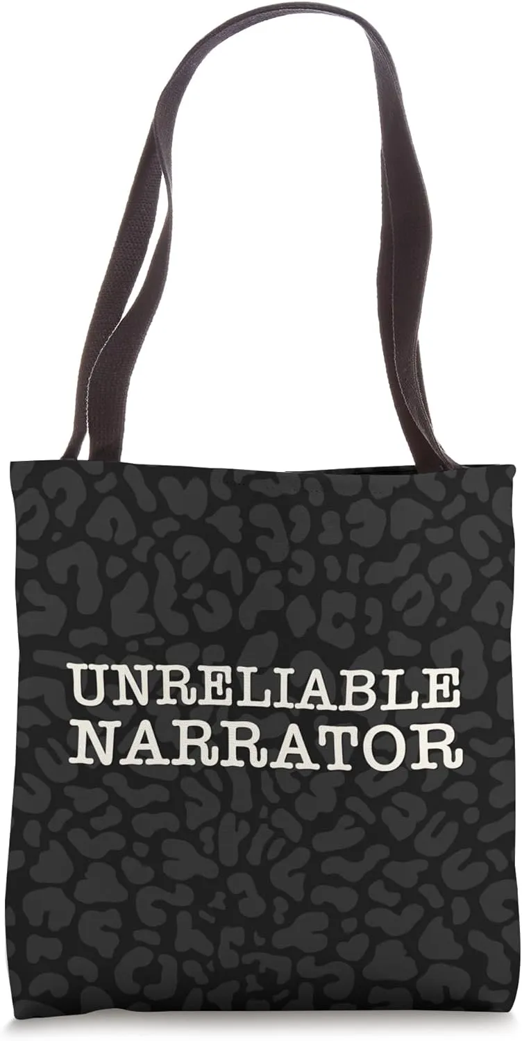 Unreliable Narrator- Leopard Print Literary Book Read Author Tote Bag