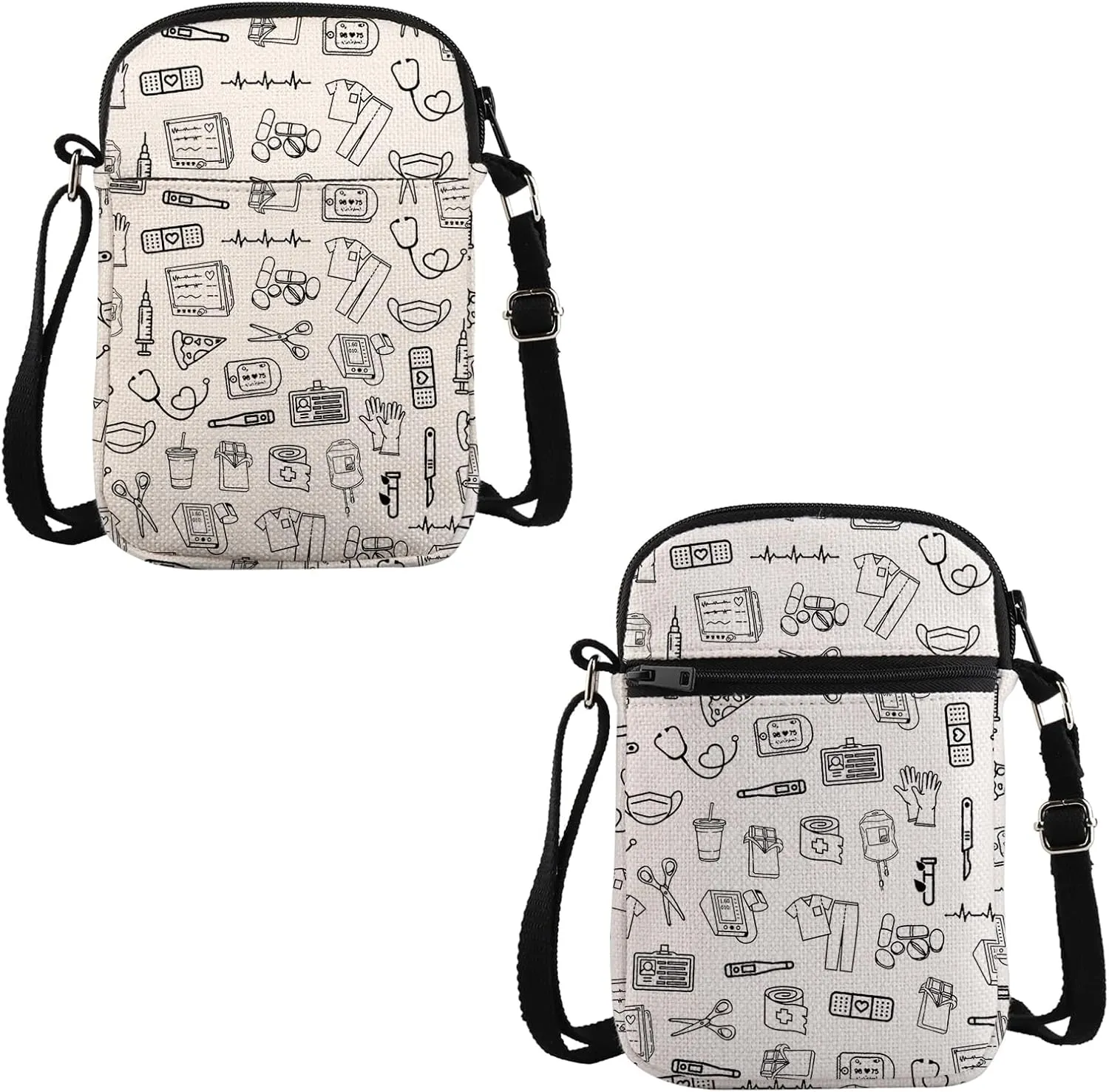 VAMSII Future Nurse Gift Nurse and Nursing Design Crossbody Bag Nurse Appreciation Travel Bag Nursing Graduation Gift