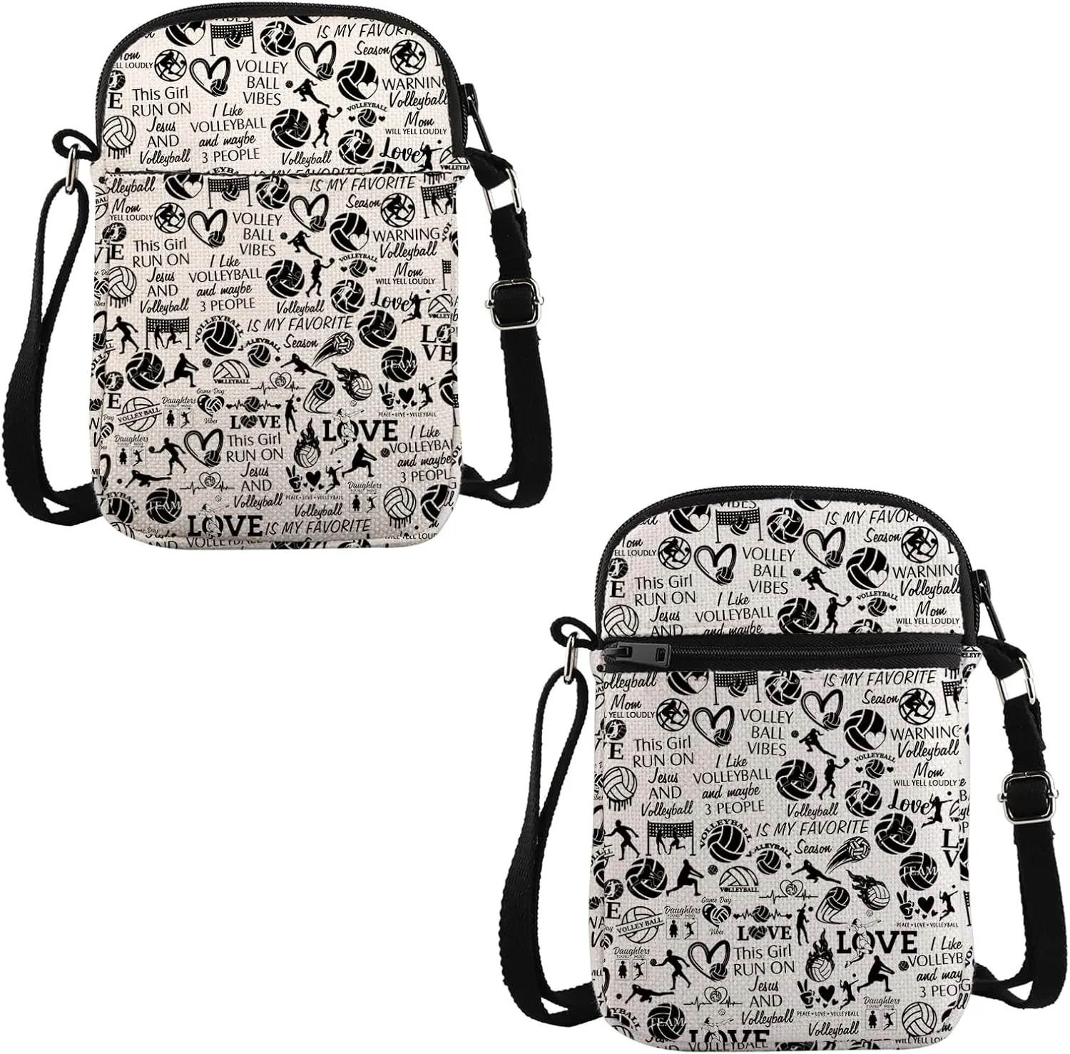 VAMSII Volleyball Lover Gift Volleyball Theme Crossbody Bag Volleyball Mom Travel Bag Volleyball Player Gift Volleyball Merch