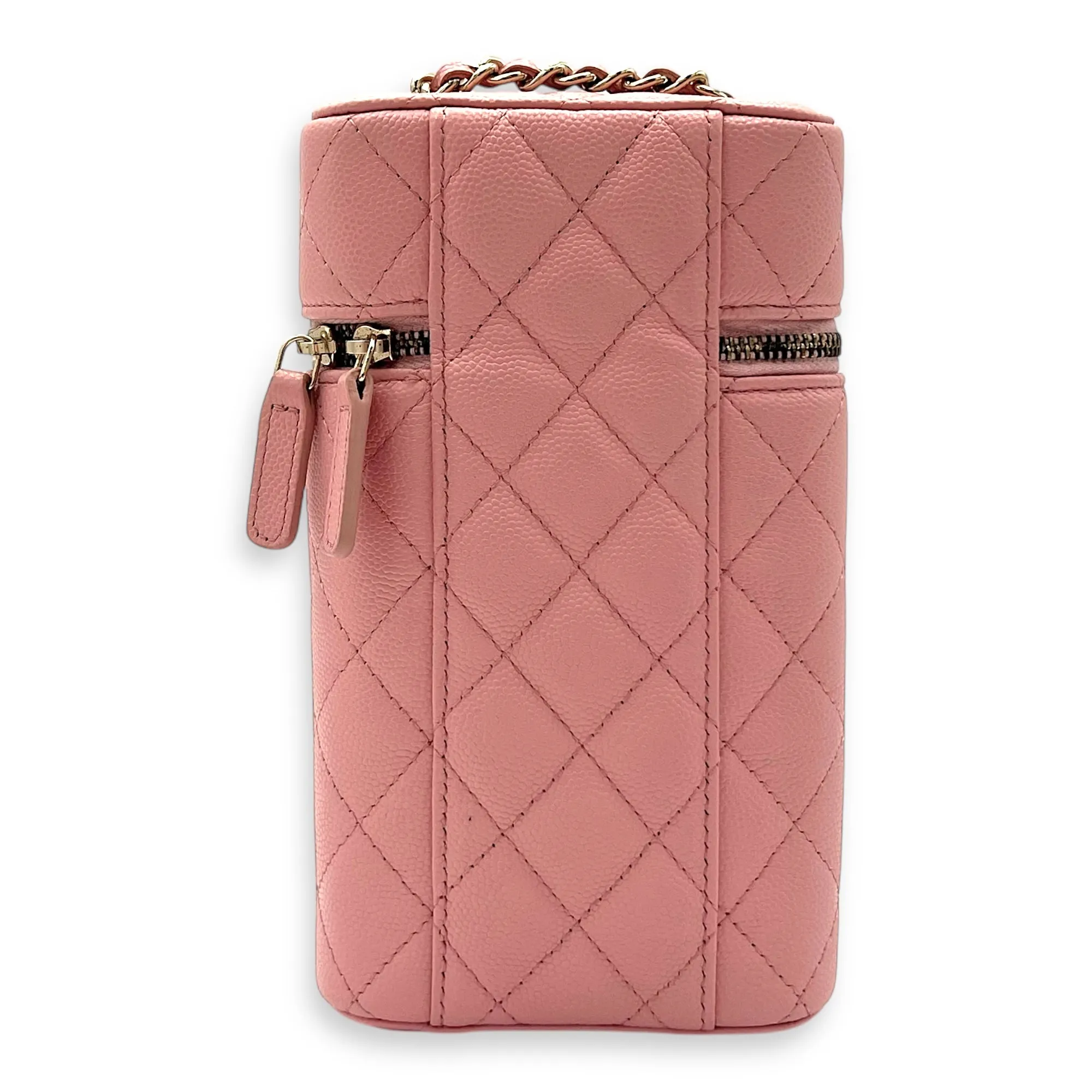Vanity Phone Crossbody bag in Caviar leather, Gold Hardware