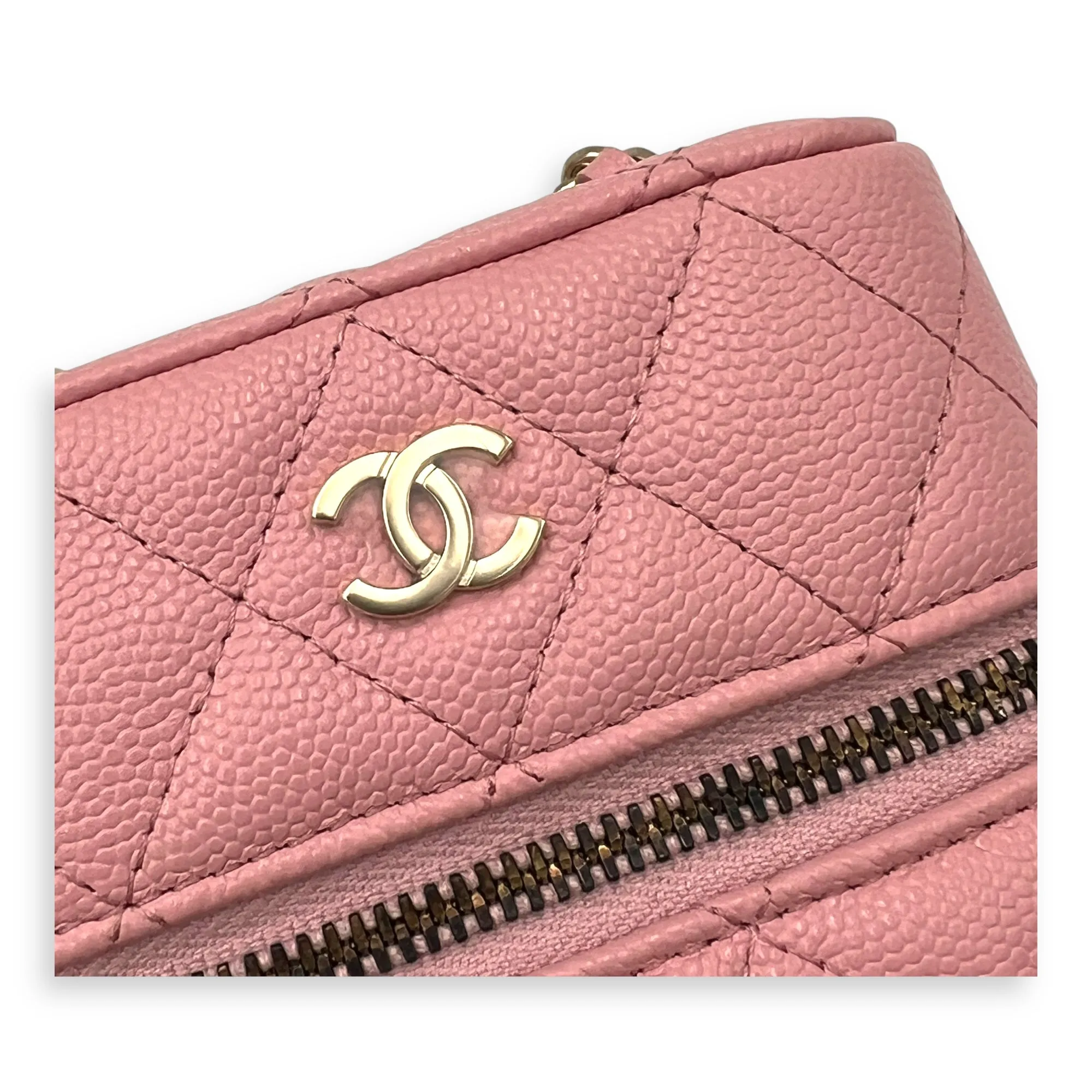 Vanity Phone Crossbody bag in Caviar leather, Gold Hardware