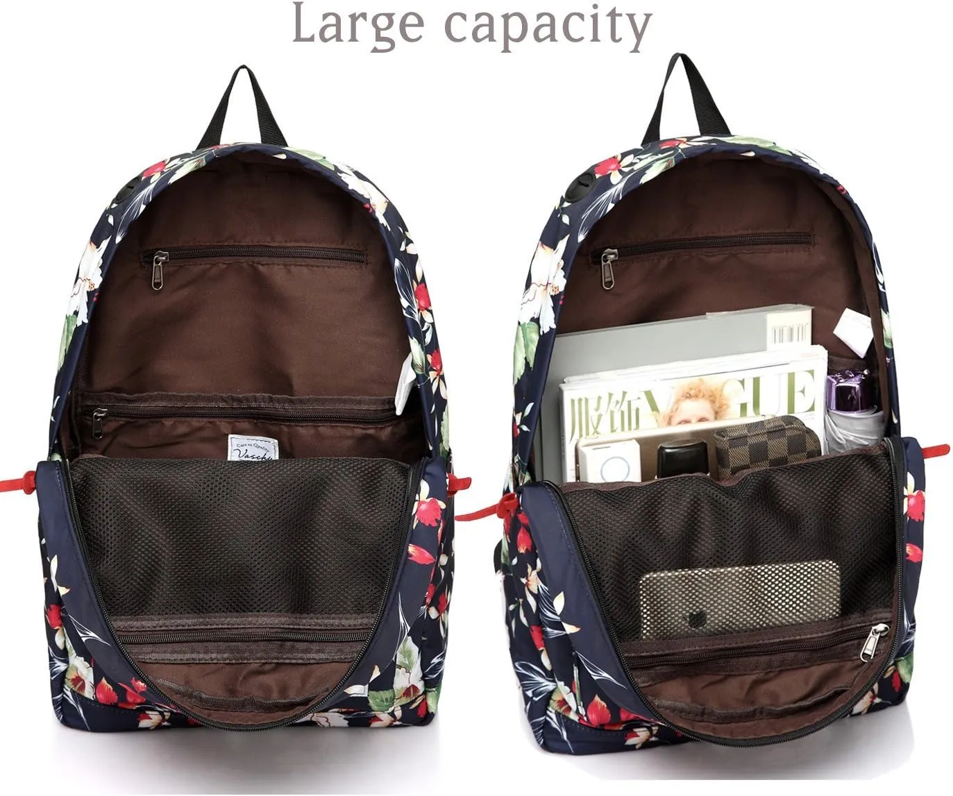 VASCHY School Backpack for Girls, Cute Schoolbag Bookbag for Kids/Teens/Middle School/College/Work Backpack for Women