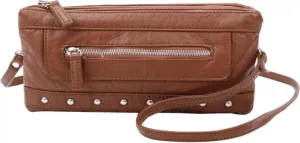 Vegan Brown Leather Wristlet