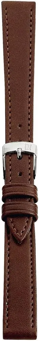 Vegan Leather Watch Strap - Animal-Free, Calfgrain Design, Stainless Steel Buckle - Black, Brown, 8-20mm Point Watch Band