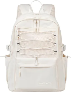 Verdancy Kawaii Backpack for Teens School College Students Travel Checkered Aesthetic Bookbag Schoolbag Casual Daypack (White, Small-Fit 14" Laptop)