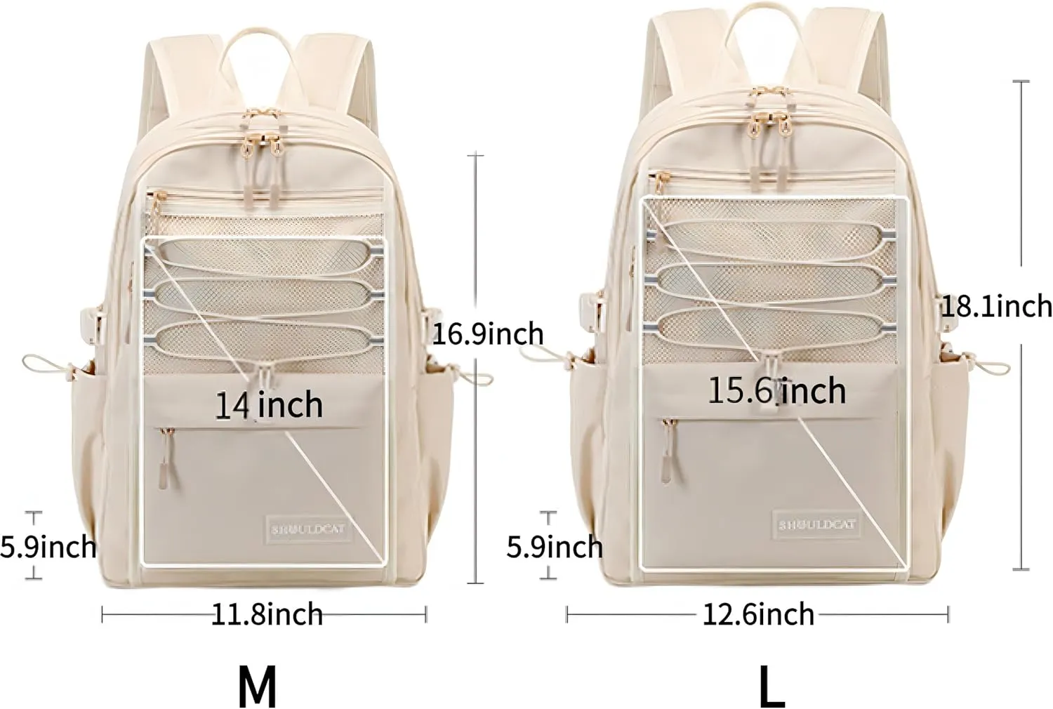 Verdancy Kawaii Backpack for Teens School College Students Travel Checkered Aesthetic Bookbag Schoolbag Casual Daypack (White, Small-Fit 14" Laptop)