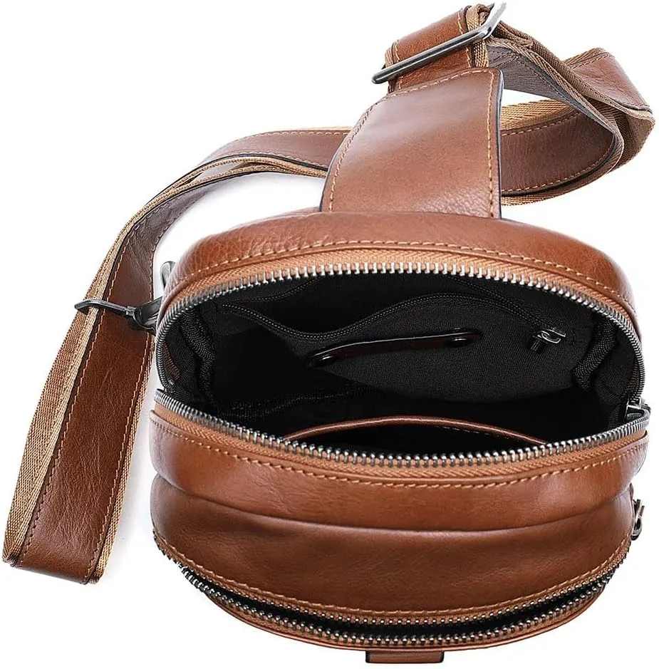 Vintage Crossbody Bag Large Capacity Multi-functional Chest Bag For Men