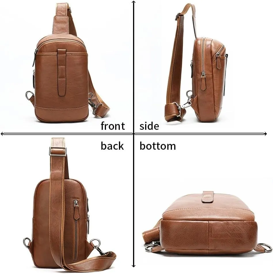 Vintage Crossbody Bag Large Capacity Multi-functional Chest Bag For Men