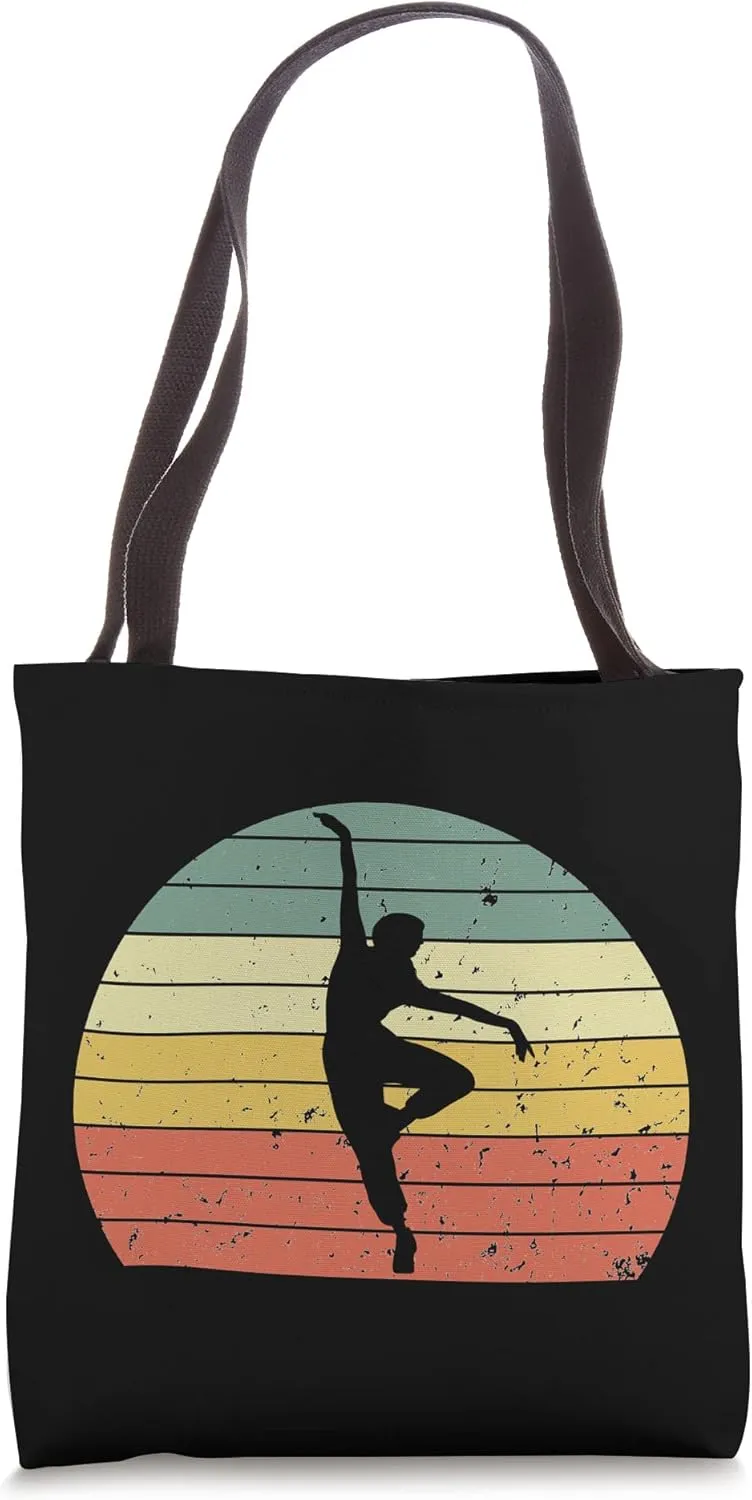 Vintage Dance Retro Dance Silhouette 60s 70s Style Tote Bag
