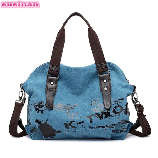 Vintage Graffiti  Canvas Ladies Handbag