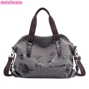 Vintage Graffiti  Canvas Ladies Handbag