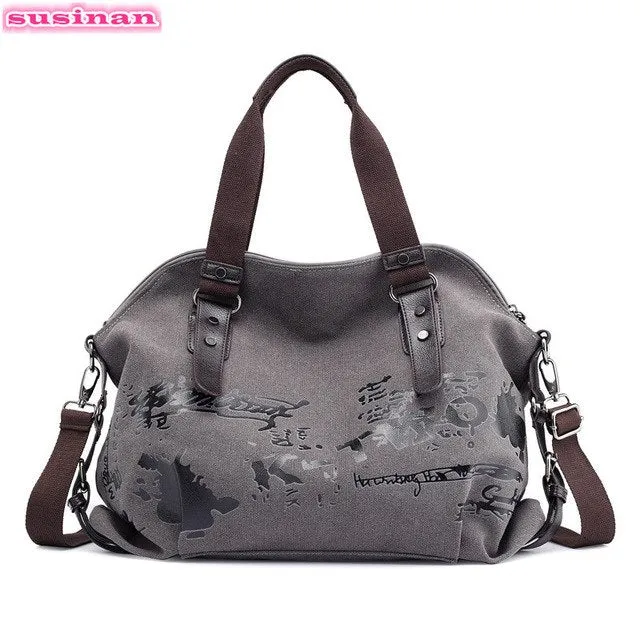 Vintage Graffiti  Canvas Ladies Handbag