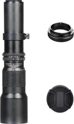 Vivitar 500mm f/8 Universal Manual Telephoto Lens & T-Mount for Canon EF/EF-S V500PRECAN-NOC