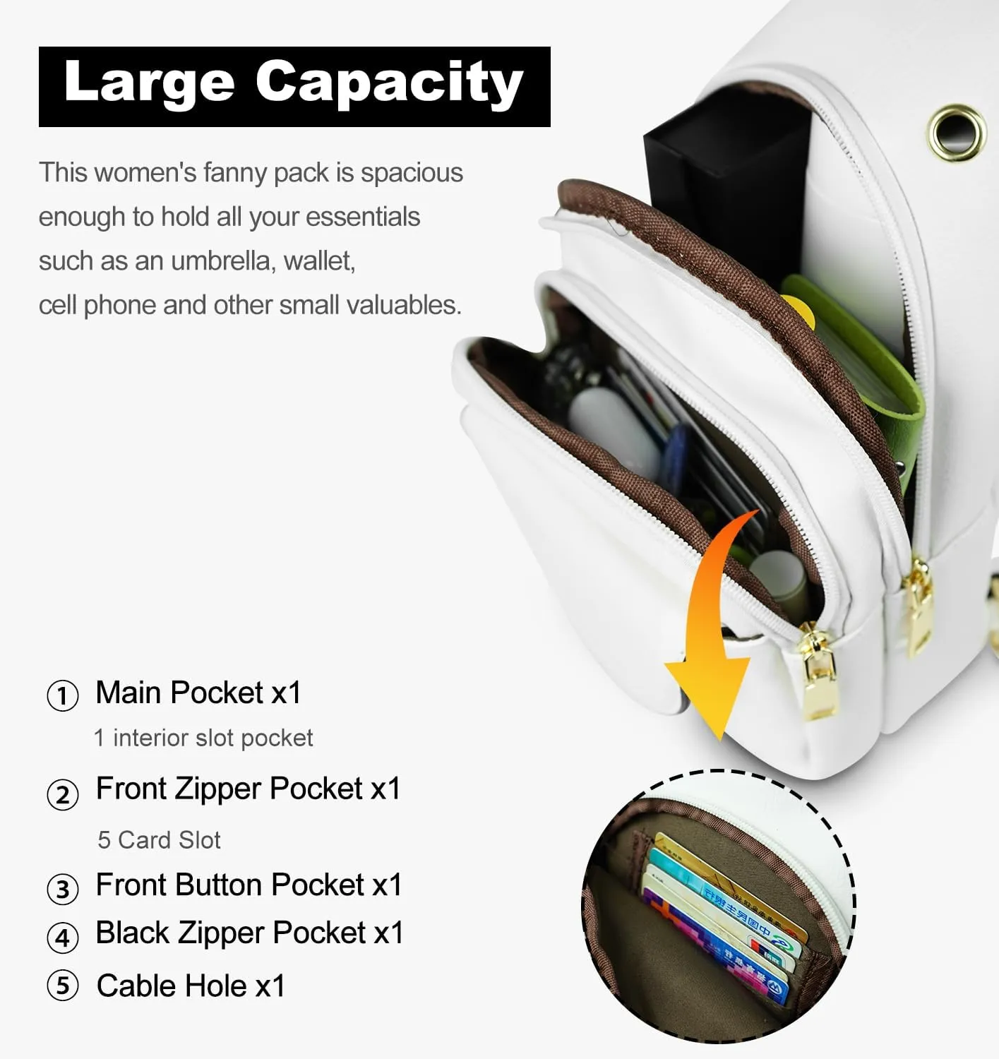 Waist Pack, Fanny Packs, Crossbody Bag, Travel Sling Bag, Leather Sling Bag