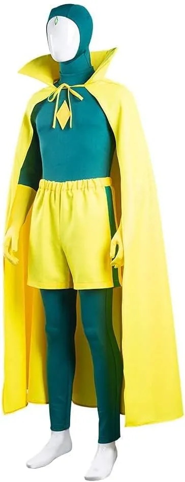 Wanda Maximoff Witch Costume Vision Costume Cosplay Superhero Scarlet Witch Costume Halloween Costume Cloak Cape Suit