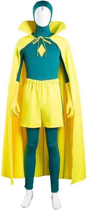 Wanda Maximoff Witch Costume Vision Costume Cosplay Superhero Scarlet Witch Costume Halloween Costume Cloak Cape Suit