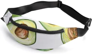 Watercolor Avocados Crossbody Fanny Pack Waist Packs Adjustable Shoulder Bags Sling Bag for Hiking Running Cycling