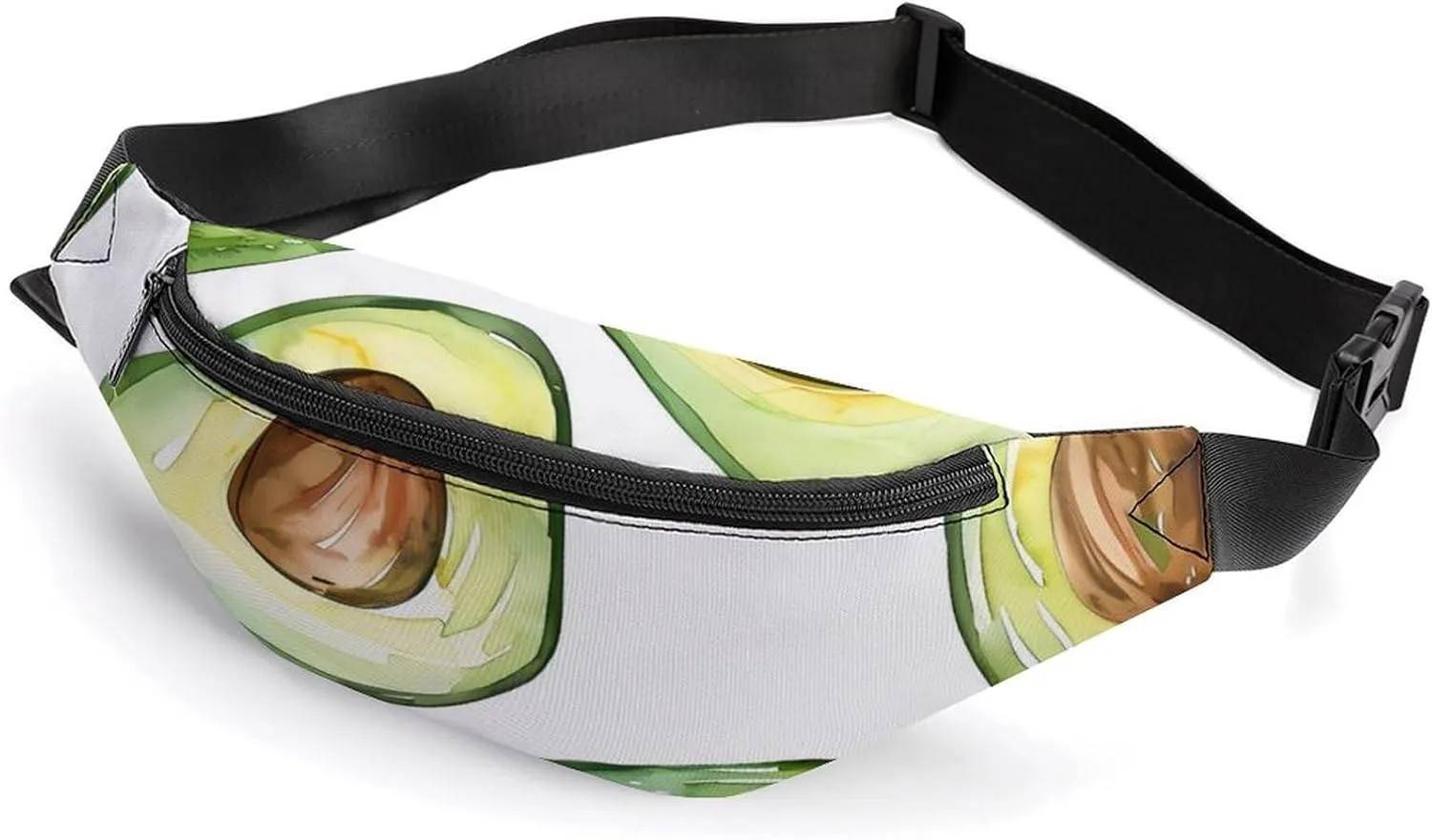 Watercolor Avocados Crossbody Fanny Pack Waist Packs Adjustable Shoulder Bags Sling Bag for Hiking Running Cycling