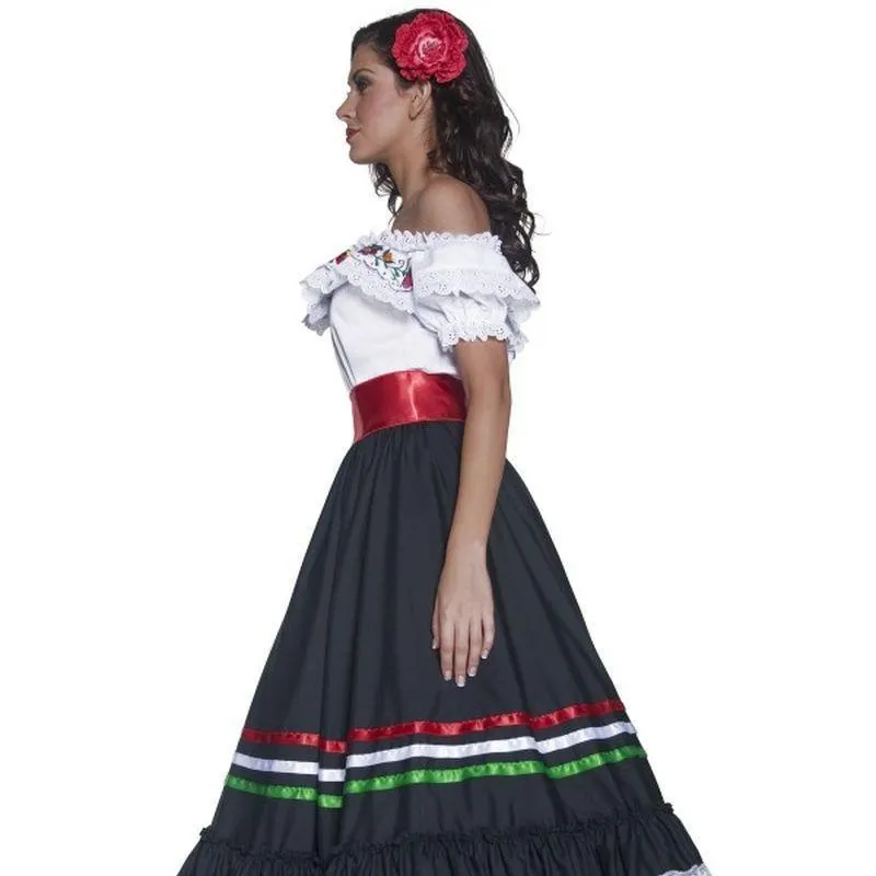 Western Sexy Senorita Authentic Costume Adult Dress White