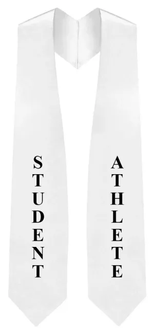 White "Student Athlete"  Graduation Stole
