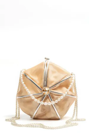 White Silver Satin Umbrella Purse