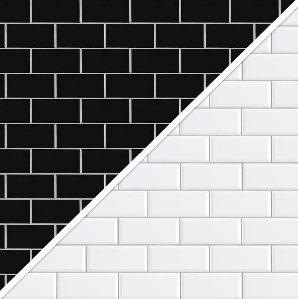 White Subway Tile/Ebony Subway Tile - XL