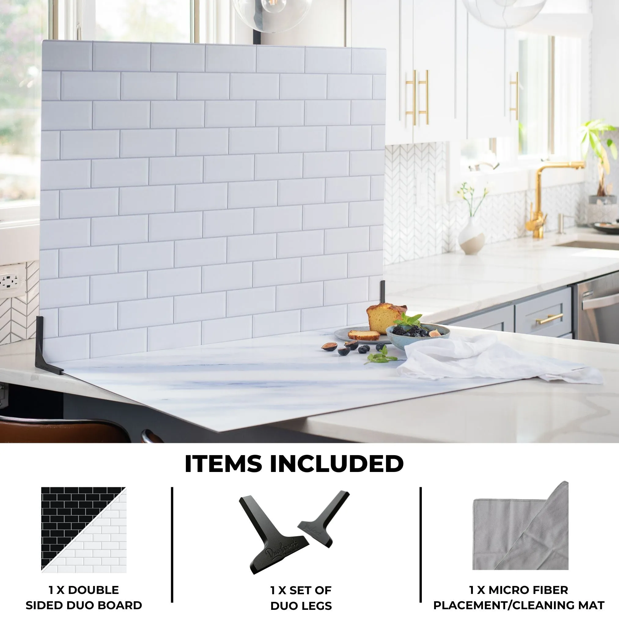White Subway Tile/Ebony Subway Tile - XL