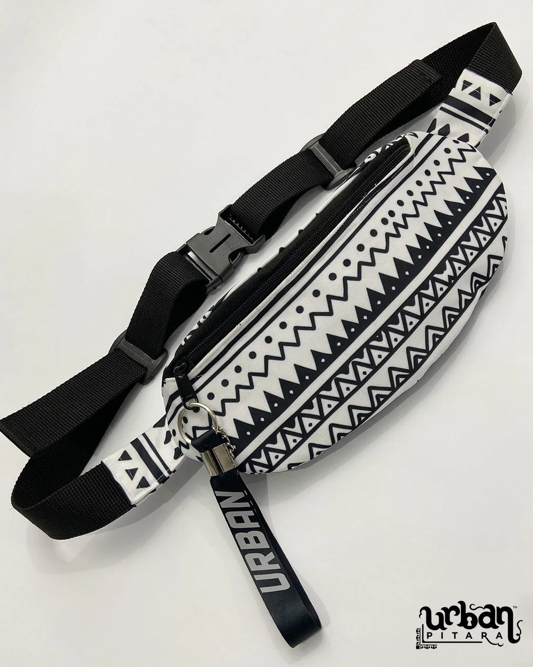 White Tribal Fanny Pack