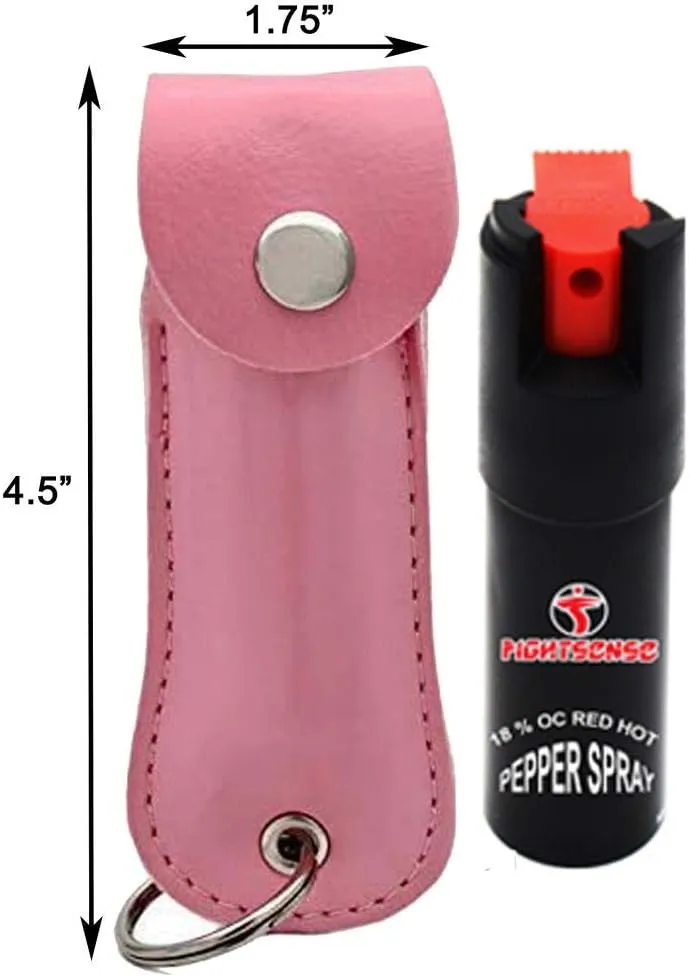 Wholesale Lot Pepper Spray Maximum Strength 1/2 oz Compact Size Police Grade Formula Best Self Defense Tool for Women with Leather Case