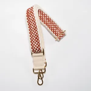 Wholesale: Woven Bag Strap Burnt Orange/Cream