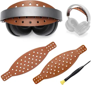 Wide Genuine Leather Headband Strap -Compatible with Audeze Maxwell Gaming Headset & Audeze MM-100 Professional Headphone,Premium Handcrafted, Durable, Comfortable, Cooler