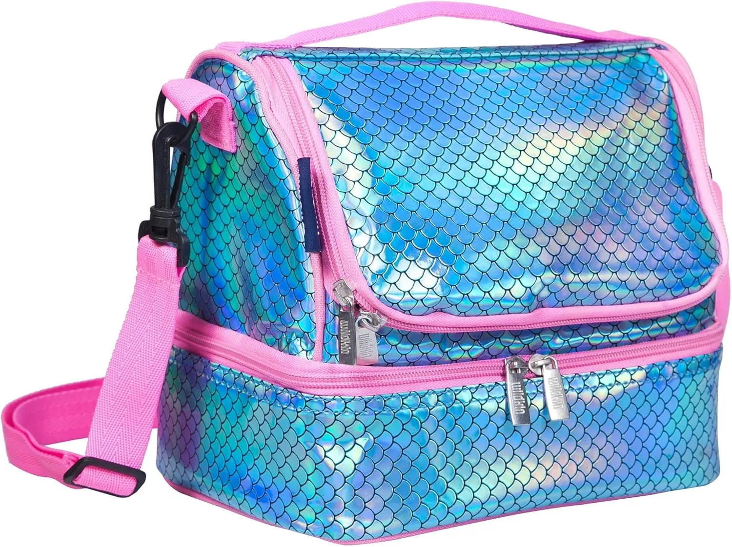 Wildkin Two Compartment Insulated Lunch Bag for Kids – School & Travel Ready - Mermaid Scales