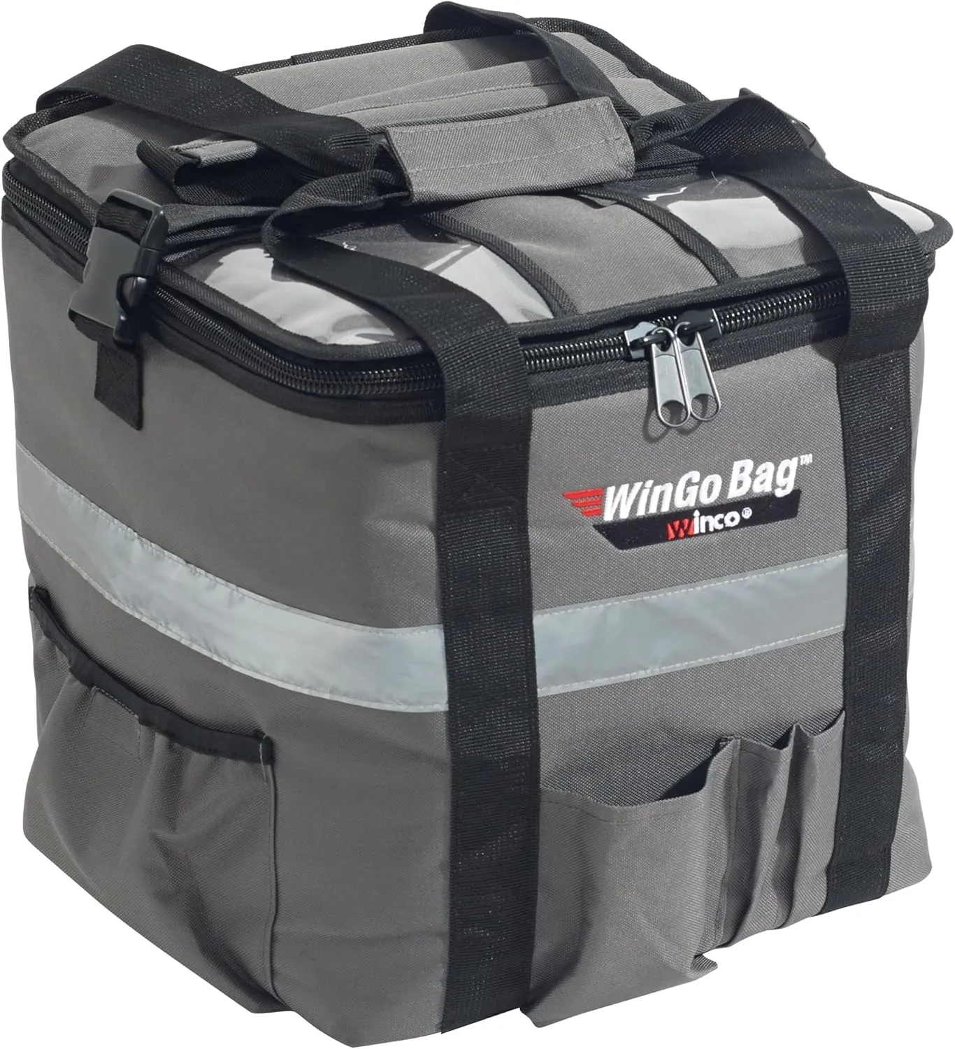 Winco BGCB-1212 Insulated Food Delivery Bag, Small, Gray