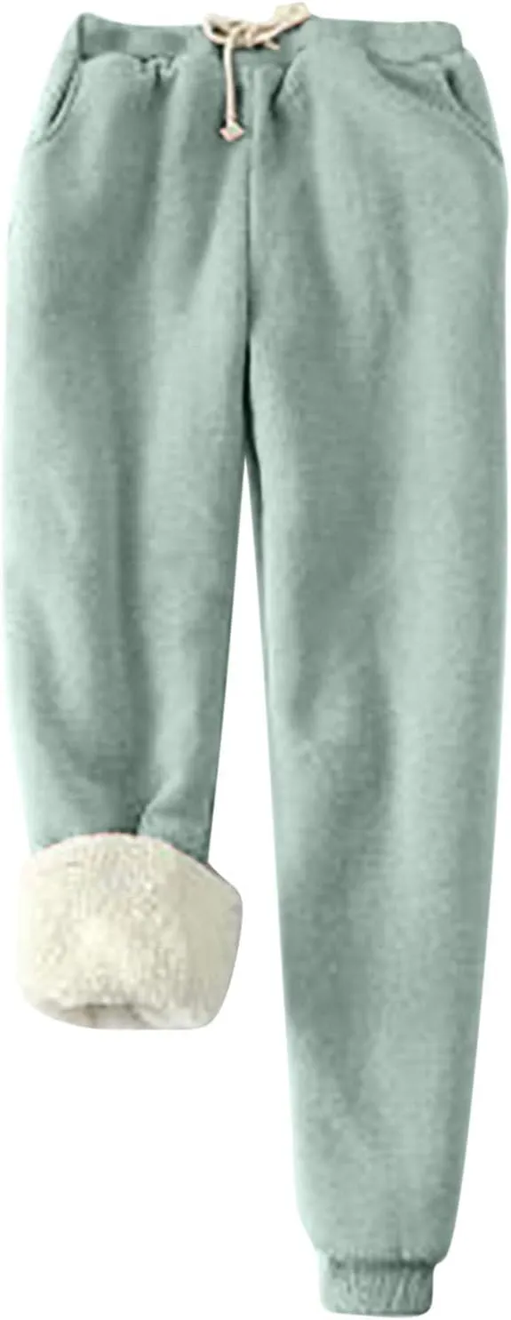 Women 2 Piece Tracksuits Fall Winter Warm Sweatshirt Jogger Pants Matching Lounge Sets Thick Fleece Lined Sweatsuits