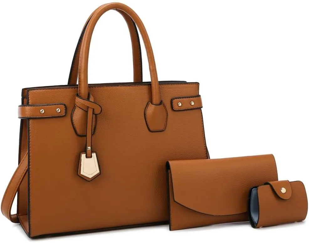 Women Composite Bag Solid Color Leather Ladies Shoulder Crossbody Bags