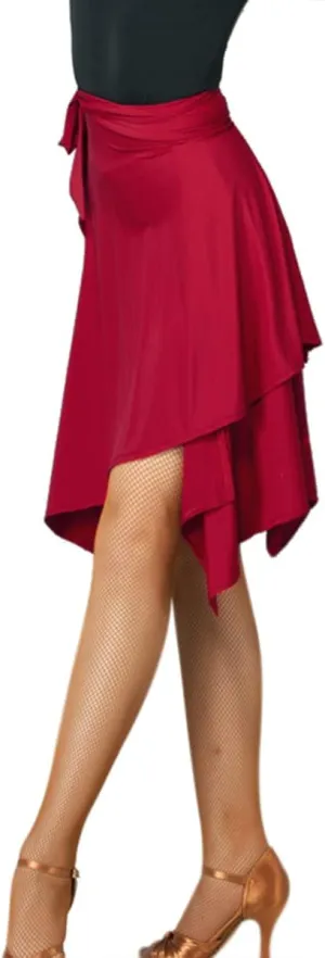 Women Latin Salsa Dance Skirt - Smooth Irregular Swing Ballroom Tango Cha Cha Practice Skirt