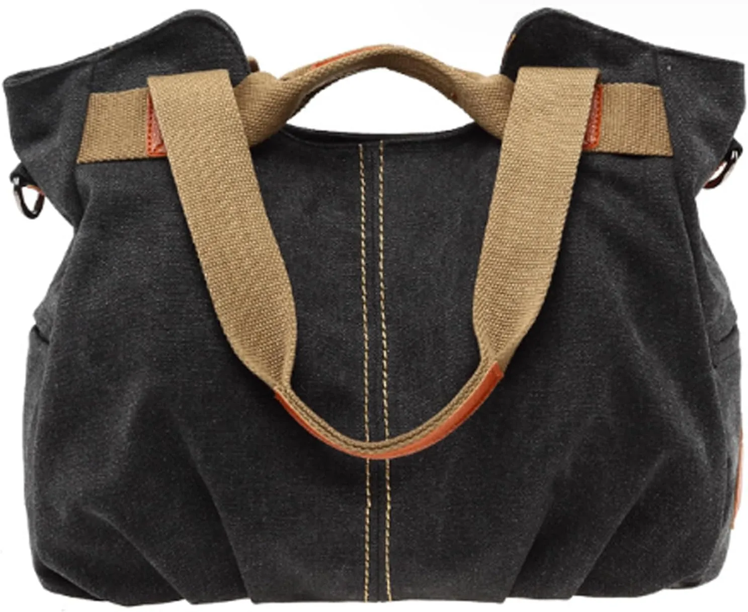 Women Retro Top Handle Satchel Tote Purse Canvas Hobo Handbag Zipper Shoulder Crossbody Bags Rose