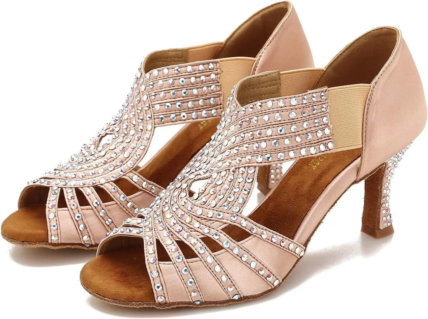 Women Rhinestone Dance Shoes Ballroom Latin Salsa Bachata Performance Dance Dancing Shoes