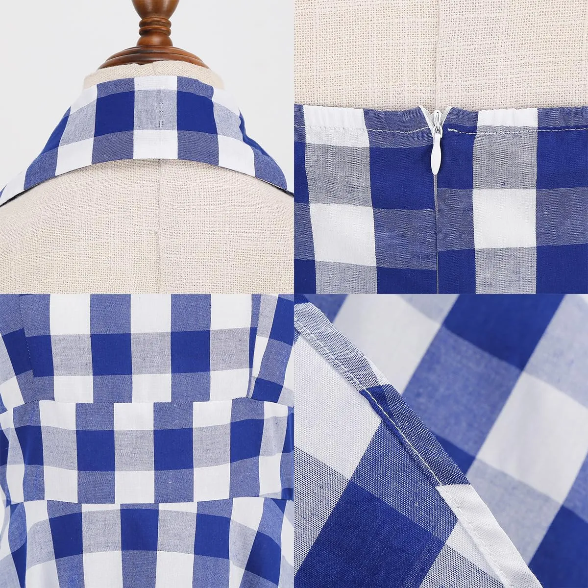 Women Vintage 1950s Retro Dress Spaghetti Strap Pink Gingham Swing Cocktail Party Dress Rockabilly A-line Midi Dress